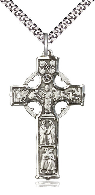 Sterling Silver Celtic Cross Medal Catholic Jewelry