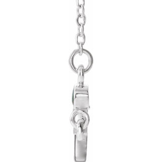 Sterling Silver Natural Alexandrite Sideways Cross 16-18" Necklace