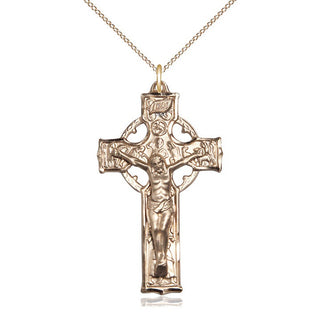 14kt Gold Filled Celtic Crucifix Medal Catholic Jewelry