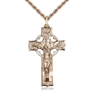 14kt Gold Celtic Crucifix Medal