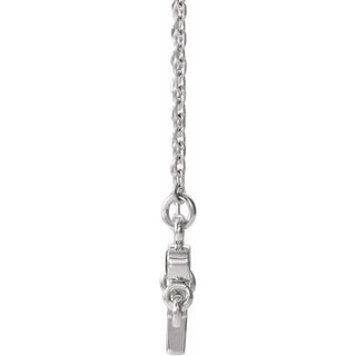 Sterling Silver Natural Amethyst Sideways Cross 16-18" Necklace