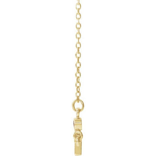 14K Yellow Natural Ruby Sideways Cross 16-18" Necklace