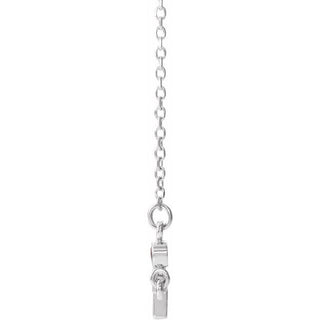 14K White Natural Ruby Sideways Cross 16-18" Necklace