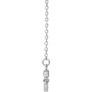 Sterling Silver Natural Blue Zircon Sideways Cross 16-18" Necklace