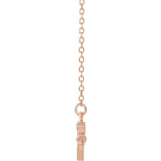 14K Rose Natural Citrine Sideways Cross 16-18" Necklace