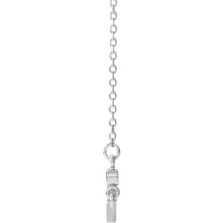 14K White Natural Citrine Sideways Cross 16-18" Necklace