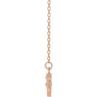 14K Rose Natural Peridot Sideways Cross 16-18" Necklace