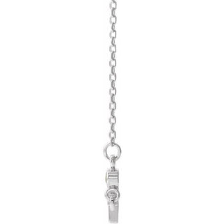Sterling Silver Natural Peridot Sideways Cross 16-18" Necklace