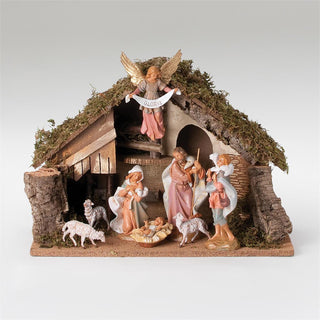 7.5-Inch Scale 8 Figure Nativity With Italian Stable