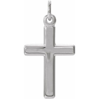 14K White Cross Pendant 