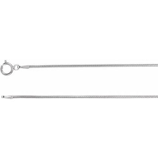 7 Inch Snake Bracelet With Spring Ring 14K White Gold
