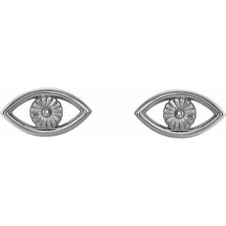 Platinum Evil Eye Earrings  