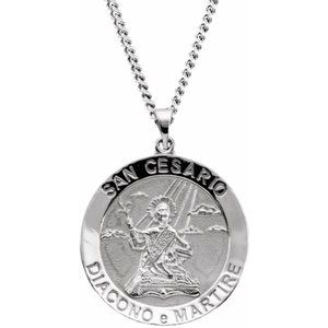 Sterling Silver 25 mm Round San Cesario 24" Necklace 