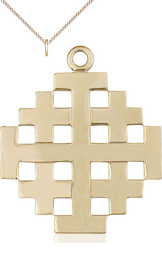 14kt Gold Jerusalem Cross Medal