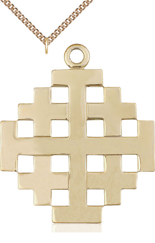 14kt Gold Jerusalem Cross Medal
