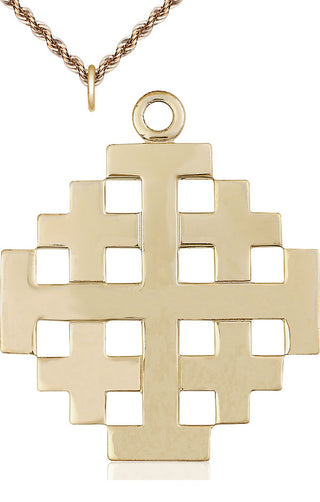 14kt Gold Jerusalem Cross Medal