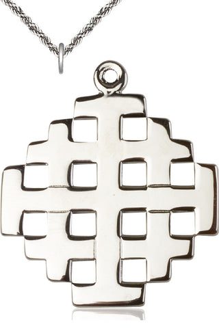 Sterling Silver Jerusalem Cross Medal Catholic Jewelry