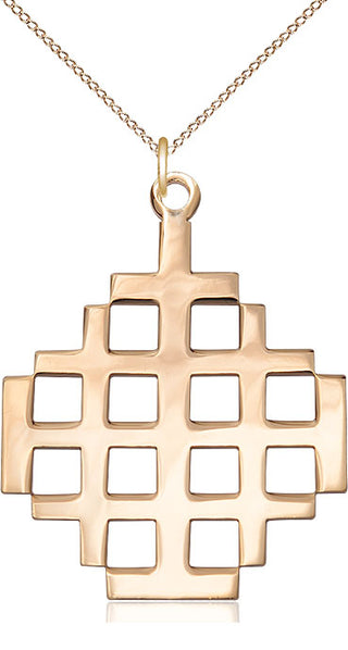 14kt Gold Jerusalem Cross Medal