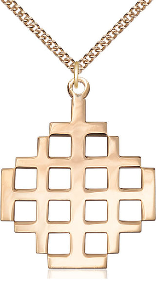 14kt Gold Jerusalem Cross Medal