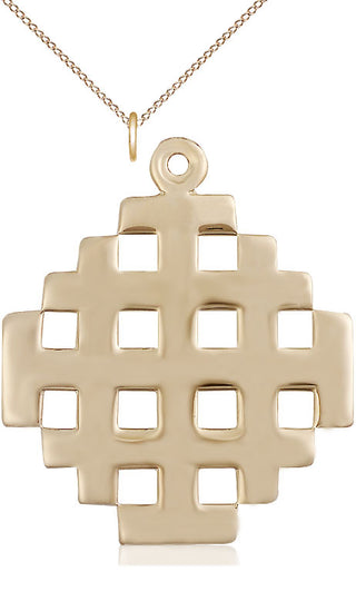 14kt Gold Filled Cross Medal Catholic Jewelry