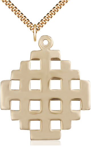 14kt Gold Filled Cross Medal Catholic Jewelry