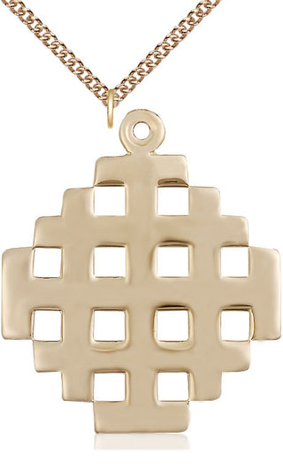 14kt Gold Filled Cross Medal Catholic Jewelry