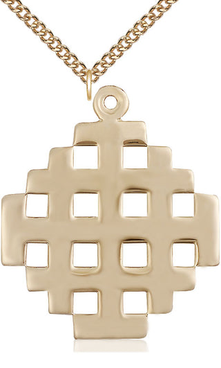 14kt Gold Filled Cross Medal Catholic Jewelry