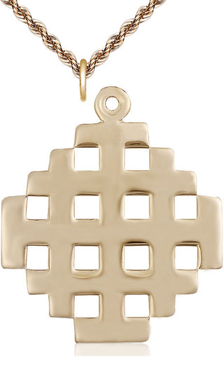 14kt Gold Filled Cross Medal Catholic Jewelry