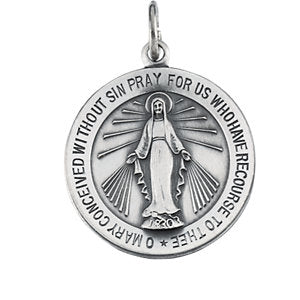 Sterling Silver 22 MM Miraculous Medal