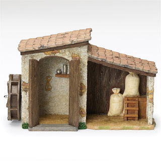 9-Inch Farmhouse With Water Mill For 5-Inch Scale Nativity Figures