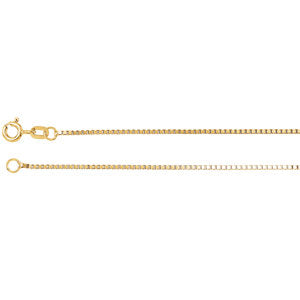 18-inch Box Chain with Spring Ring - 14K Yellow Gold