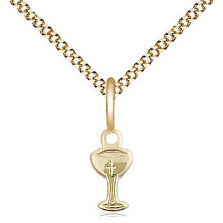 14kt Gold Filled Chalice Medal Religious and Catholic Jewelry