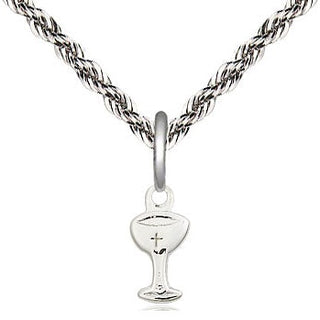 Sterling Silver Chalice Medal Religious and Catholic Jewelry