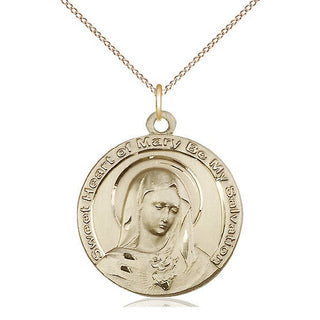 14kt Gold Mary Medal