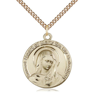 14kt Gold Mary Medal