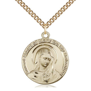 14kt Gold Mary Medal