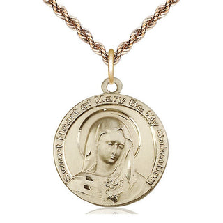 14kt Gold Mary Medal
