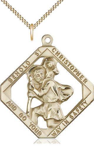 14kt Gold Filled Saint Christopher Medal Catholic Jewelry
