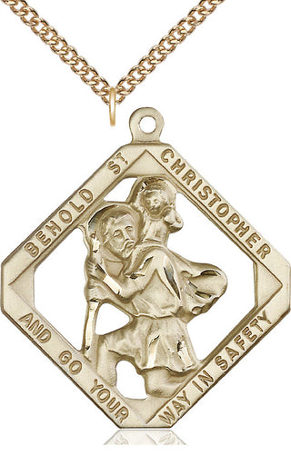 14kt Gold Filled Saint Christopher Medal Catholic Jewelry