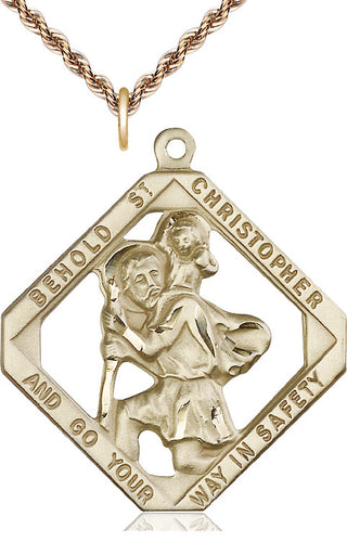 14kt Gold Filled Saint Christopher Medal Catholic Jewelry