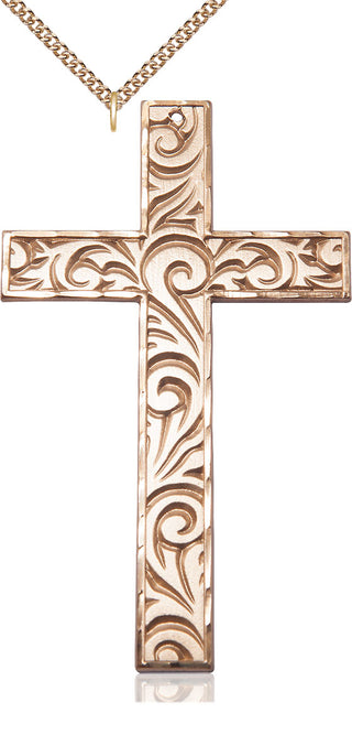 14kt Gold Knurled Cross Medal