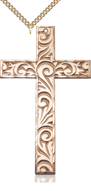 14kt Gold Knurled Cross Medal