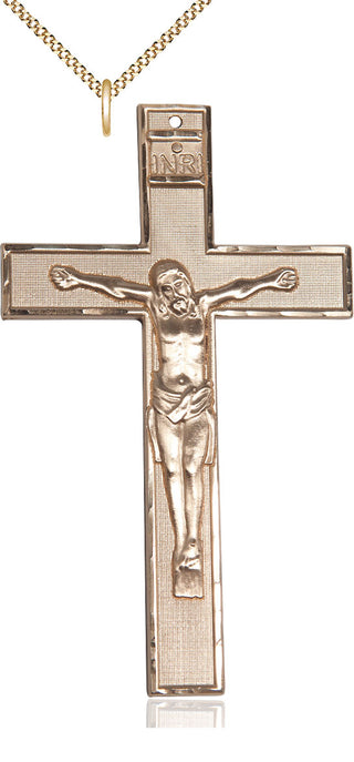 14kt Gold Filled Crucifix Medal Catholic Jewelry