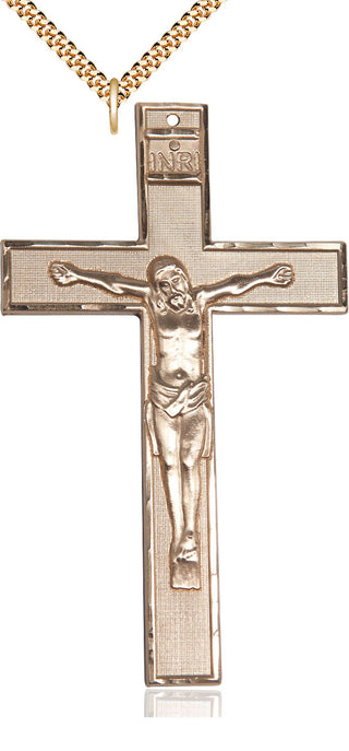 14kt Gold Filled Crucifix Medal Catholic Jewelry