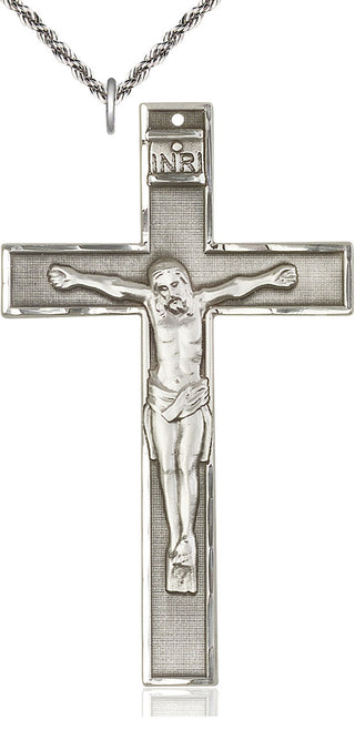 Sterling Silver Crucifix Medal Catholic Jewelry