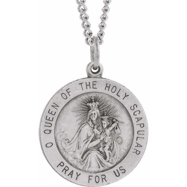 Sterling Silver Scapular Pendant with Chain – CatholicShop.com