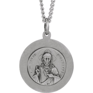 Sterling Silver 18 mm Round Scapular 18" Necklace