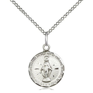 Sterling Silver Miraculous Medal Religious and Catholic Jewelry