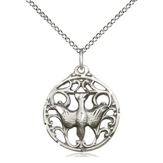 Sterling Silver Holy Spirit Medal Religious Jewelry