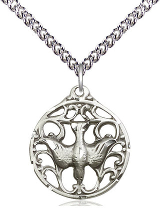 Sterling Silver Holy Spirit Medal Religious Jewelry